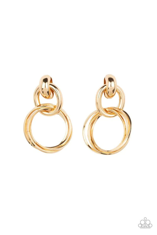 Dynamically Linked Gold Earring