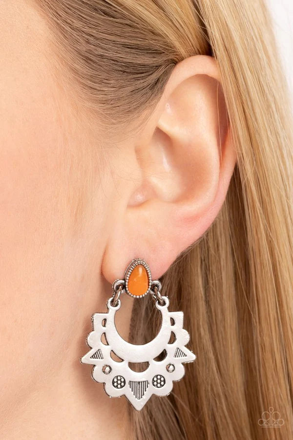 Earthy Zeal - Orange Earring