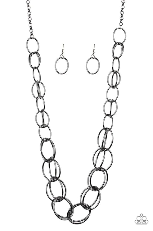 Elegantly Ensnared Gun Metal Necklace