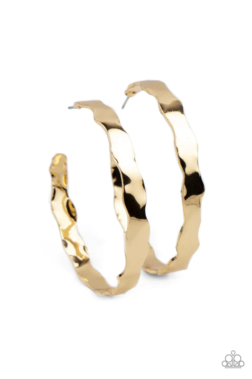 Exhilarated Edge - Gold Earring