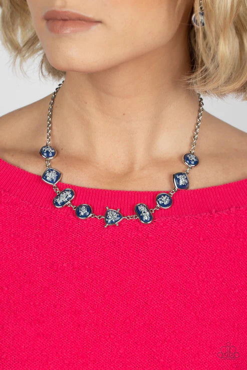 Fleek and Flecked Blue Necklace