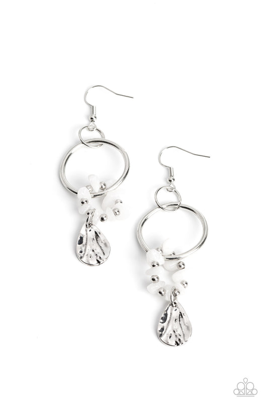 Fossil Flair - White Earring