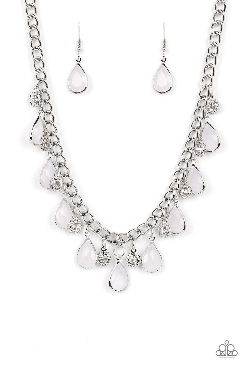 Frosted and Framed White Necklace