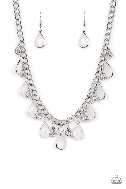 Frosted and Framed White Necklace