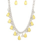 Frosted and Framed Yellow Necklace