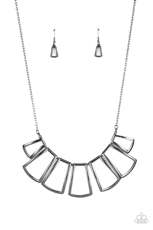 Full-Fledged Framed - Gun Metal Necklace