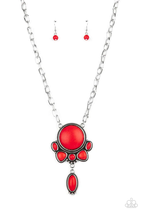 Geographically Gorgeous Red Necklace