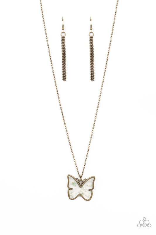 Gives Me Butterflies Brass Necklace