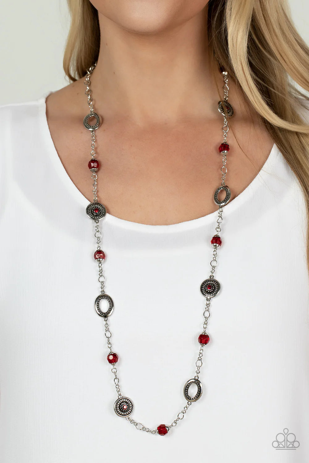 Glammed Up Goals Red Necklace