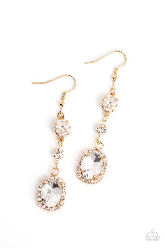 Glass Slipper Sparkle - Gold Earring