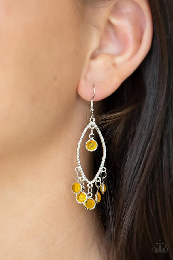 Glassy Grotto - Yellow  Earring