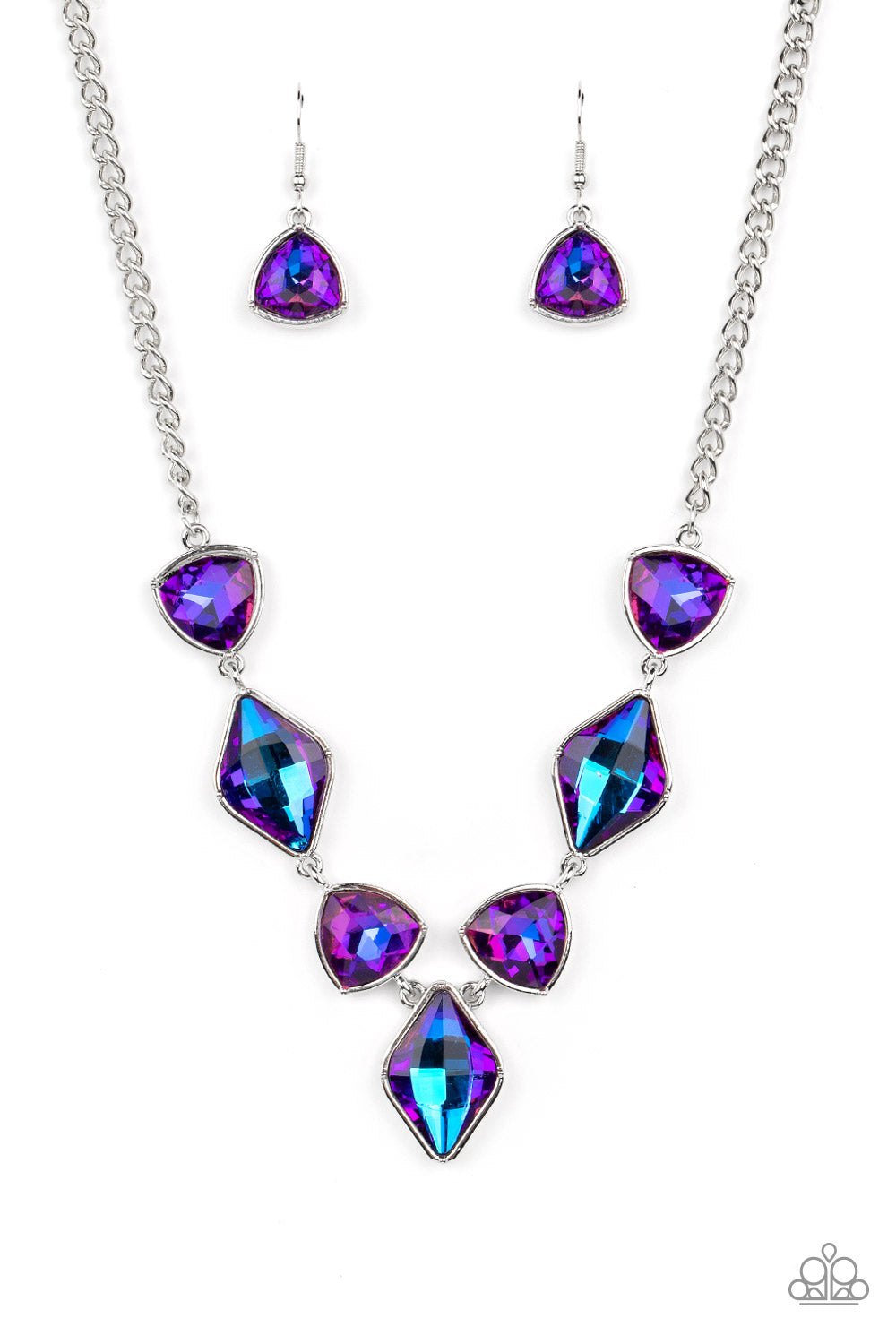 Glittering Geometrics Purple Necklace