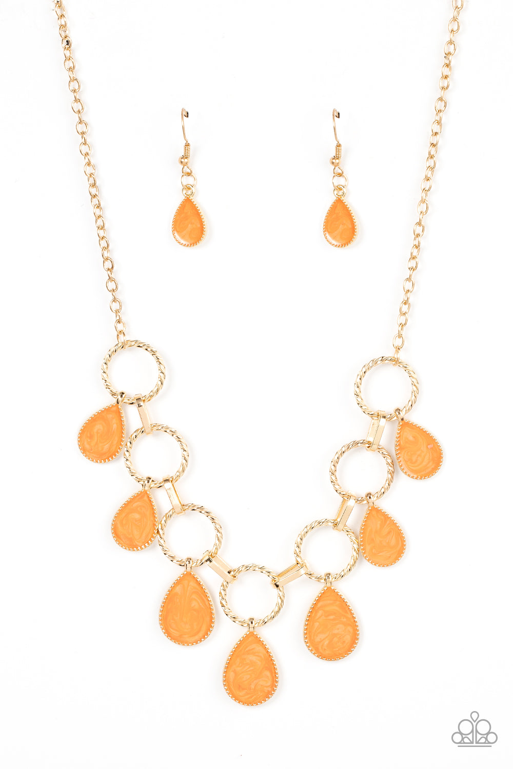 Golden Glimmer Orange Necklace