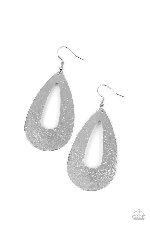 Hand It Oval - Silver Earring