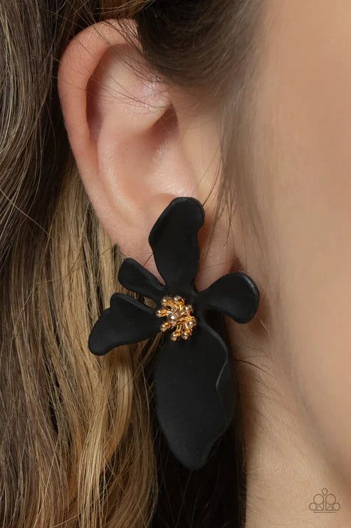 Hawaiian Heiress Black Earring