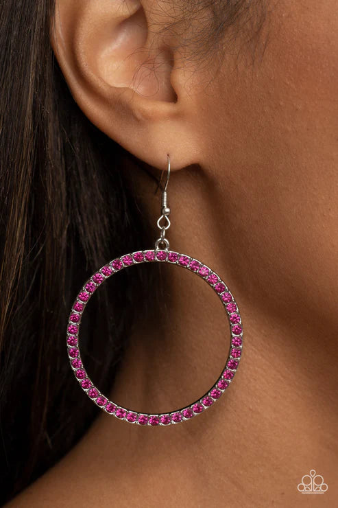 Head-Turning Halo Pink Earring