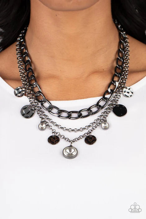 Industrial Noise - Gun Metal Necklace