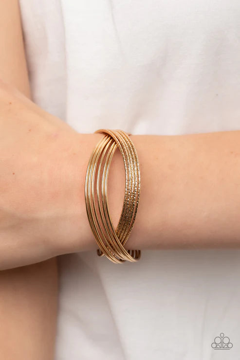 Industrialized Shimmer - Gold Bracelet