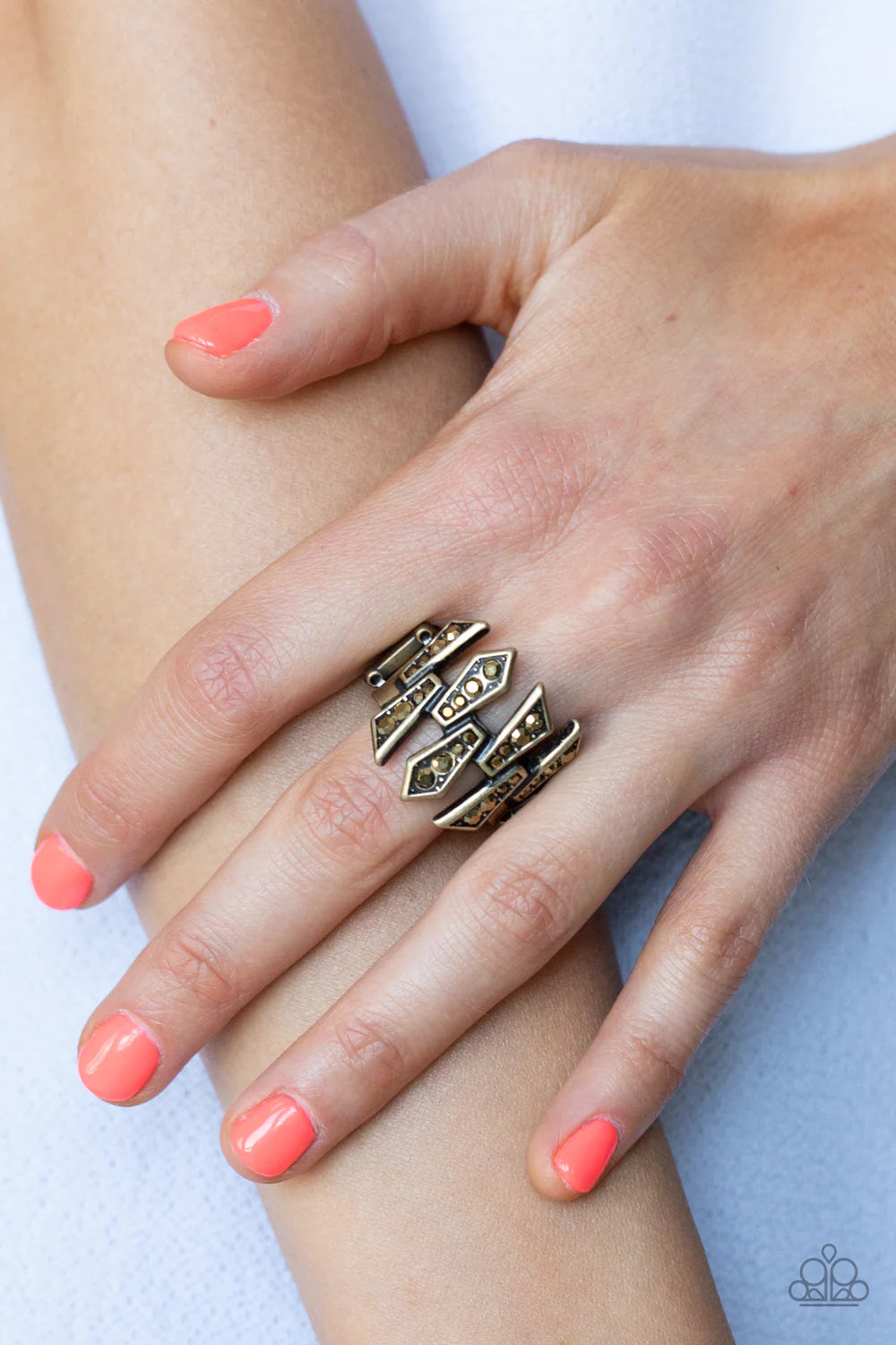 Juxtaposed Jewels - Brass Ring