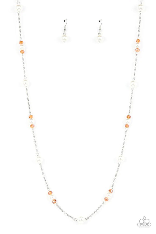 Keep Your Eye On The Ballroom Orange Necklace