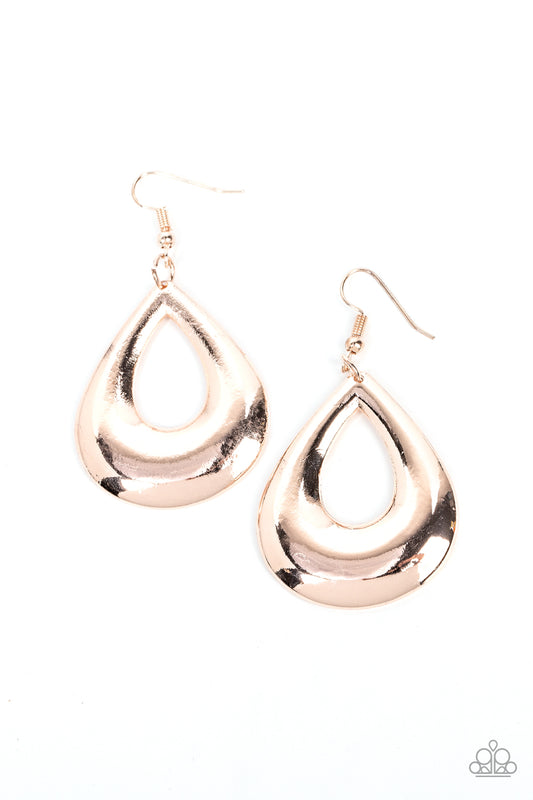 Laid-Back Leisure - Rose Gold Earring