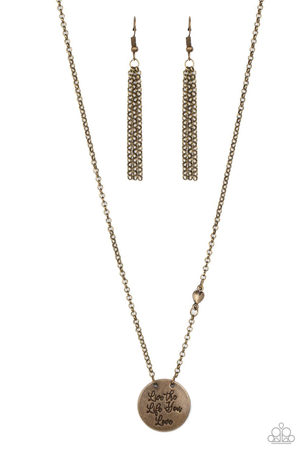 Live The Life You Love Brass Necklace