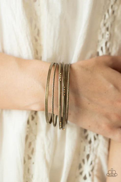 Lock, STACK, and Barrel - Brass Bracelet