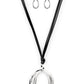 Long OVAL-due - Black Necklace