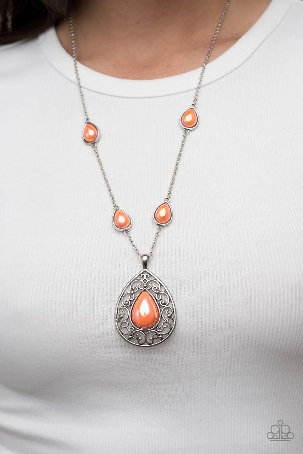 Magical Masquerade Orange Necklace