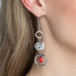 Marble Montage - Red Earring