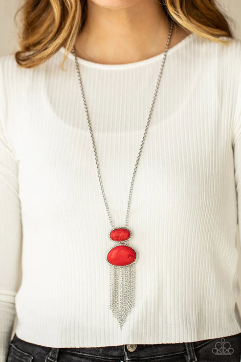 Meet Me At Sunset Red Necklace