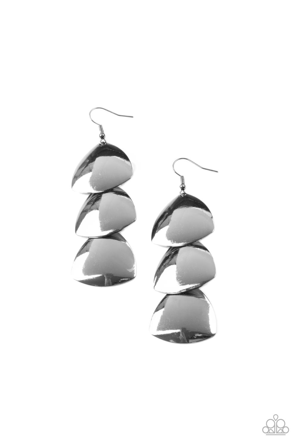 Modishly Metallic Black Gun Metal Earring