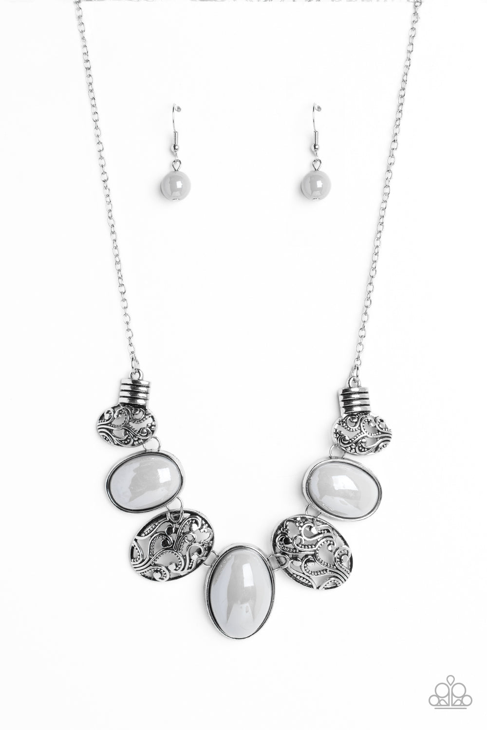 Patterned Paisley Silver Necklace