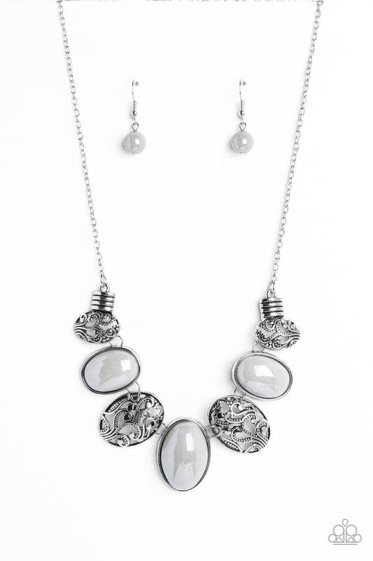 Patterned Paisley Silver Necklace