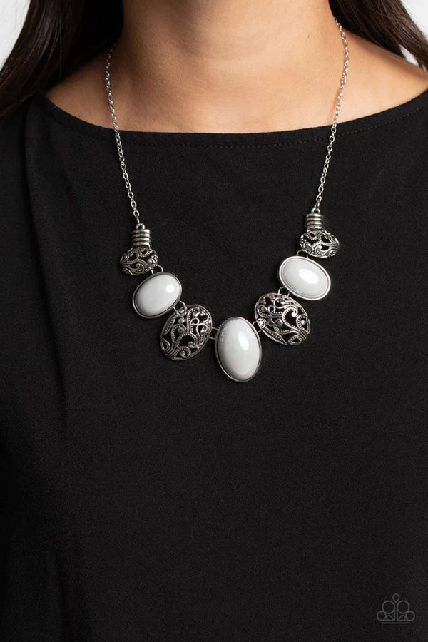 Patterned Paisley Silver Necklace