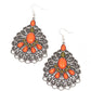 Peacock Prance - Orange Earring