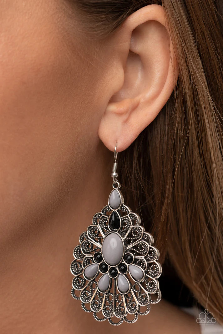 Peacock Prance - Silver Earring