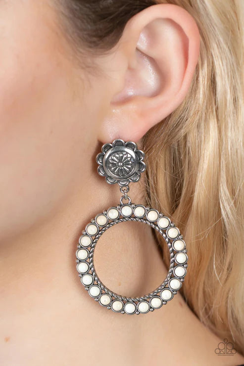 Playfully Prairie - White Earring