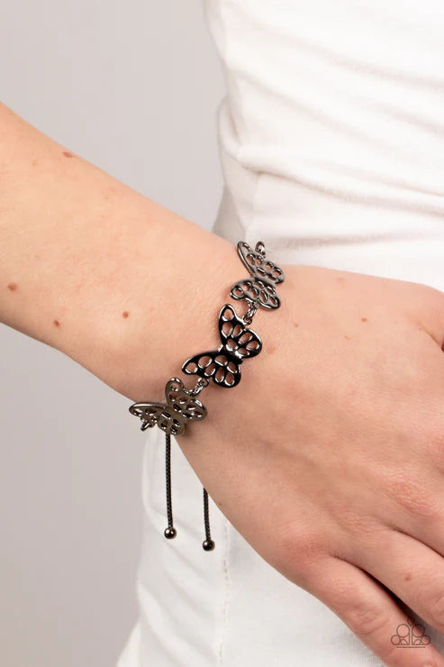 Put a WING on It - Gun Metal Bracelet