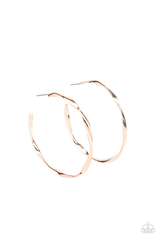 Radiantly Warped - Rose Gold Earring