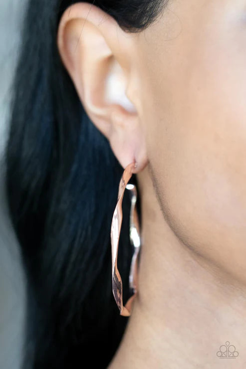 Radiantly Warped - Rose Gold Earring