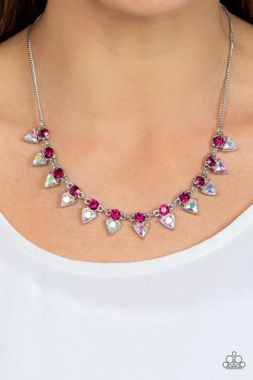 Razor-Sharp Refinement - Pink Necklace
