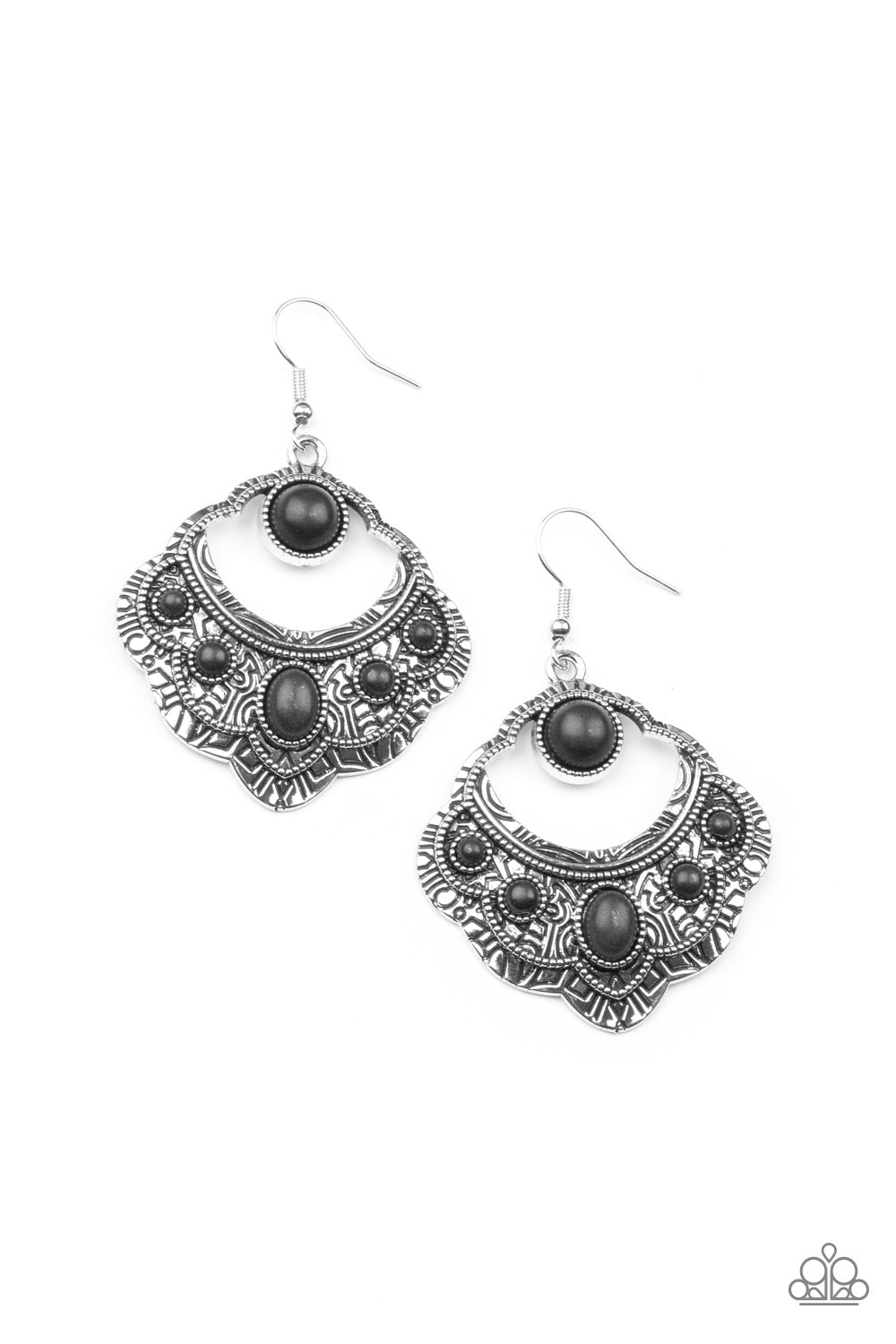 Saguaro Sunset - Black Earring