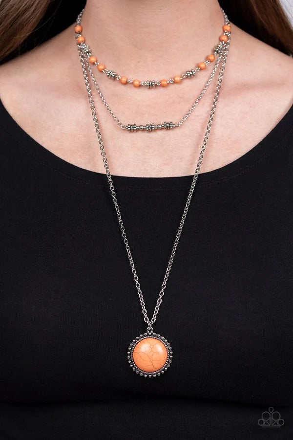 Sahara Symphony Orange Necklace