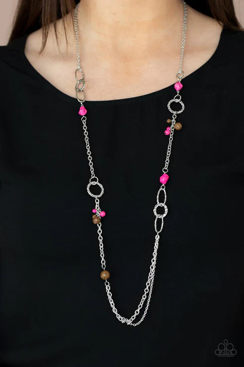 Sandstone Safari - Pink Necklace