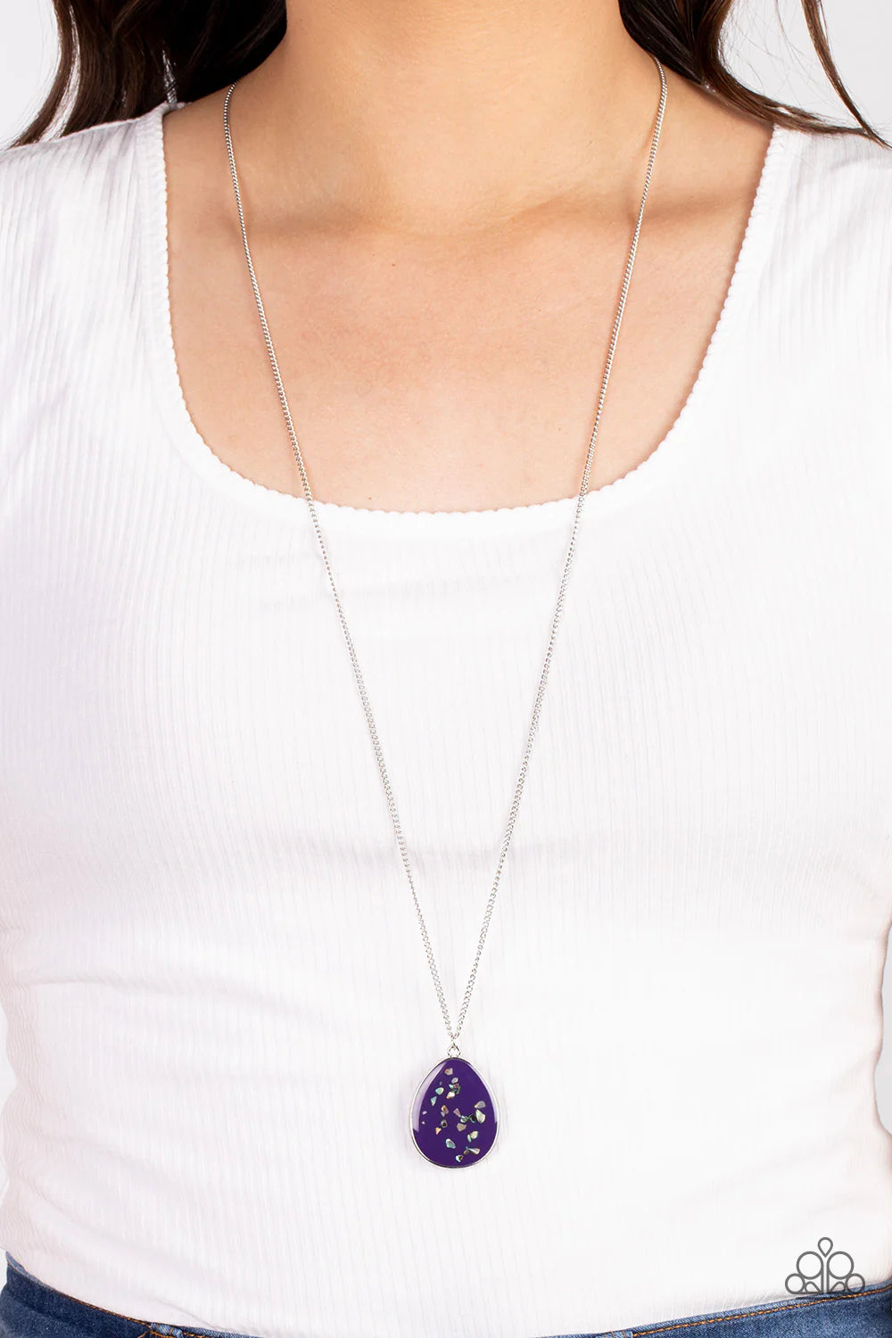 Shimmering Seafloors Purple Necklace