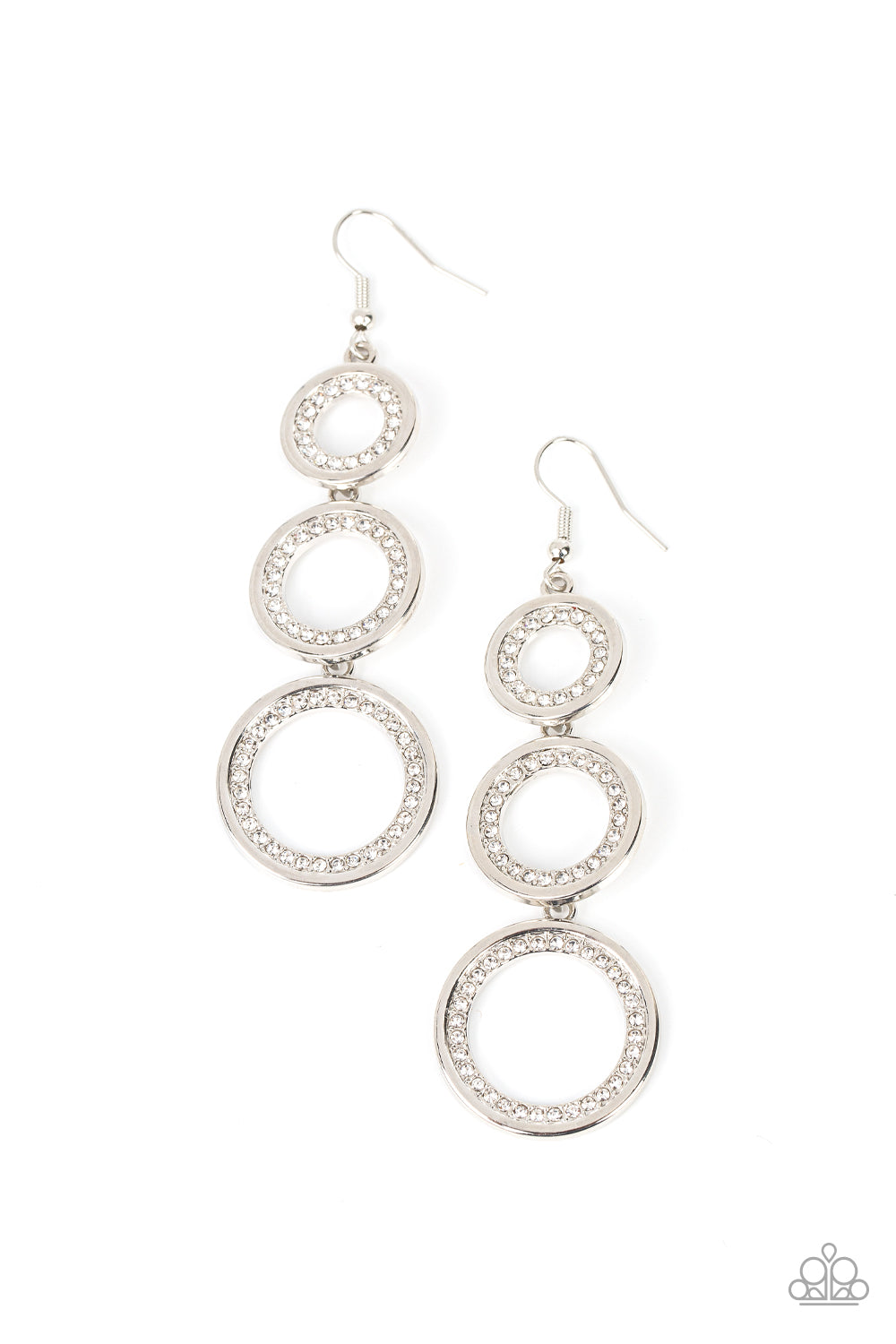 Shimmering in Circles - White Earring