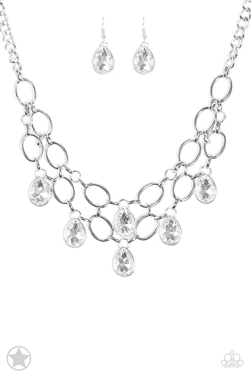 Show-Stopping Shimmer- White Necklace