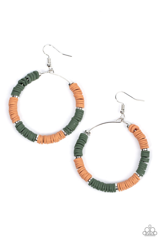 Skillfully Stacked - Green Earring