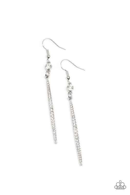 Skyscraping Shimmer - White Earring